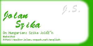 jolan szika business card